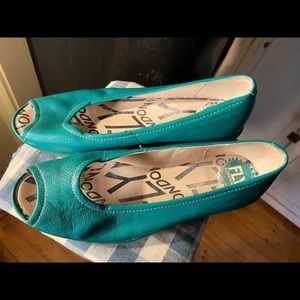 COPY - Fly London wedge open toe blue